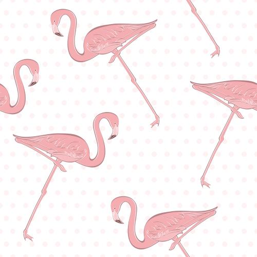 Vogel. Vektor rosige Flamingos auf hellkaro