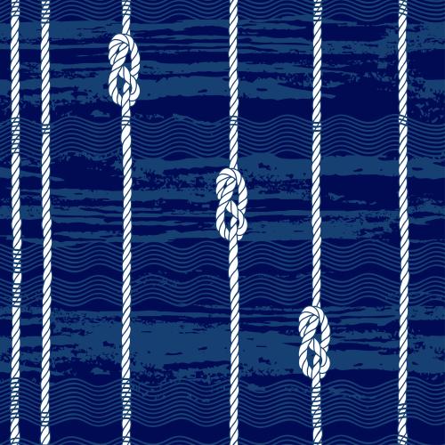 Vektorgrafik seile mit seemännischen knoten, wellen auf dem blauen