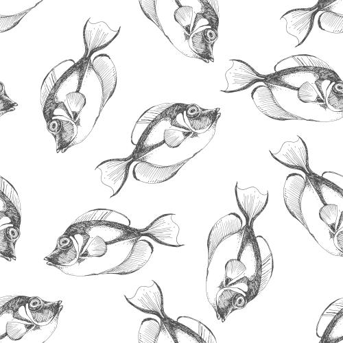Vektorgrafik fische auf weissem