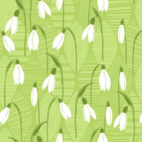 Frühling. Vektor Schneeglöckchen auf Grün