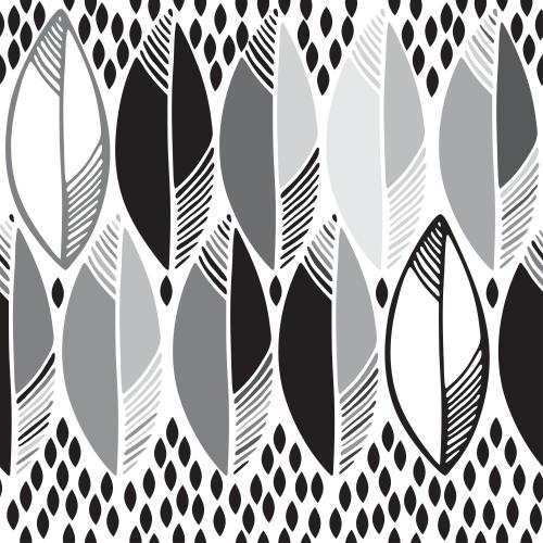Vektorgrafik große und kleine stilisierte monochrome blätter auf weißem