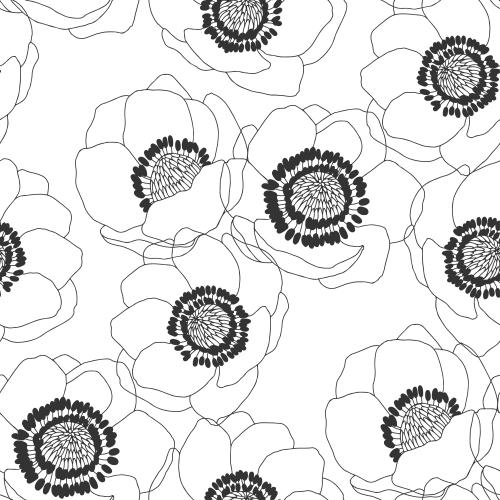 Anemone. Vektor anemonen auf weissem