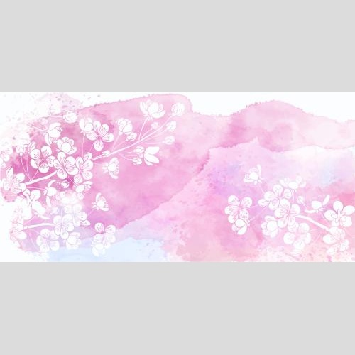 Vektorgrafik blühende aprikosenzweige, weiße silhouetten auf aquarell