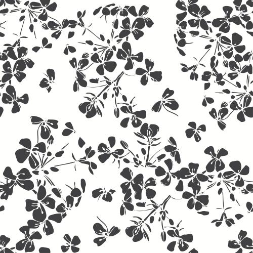 Vektorgrafik blütenstände abstrakter blumen, silhouetten auf weißem