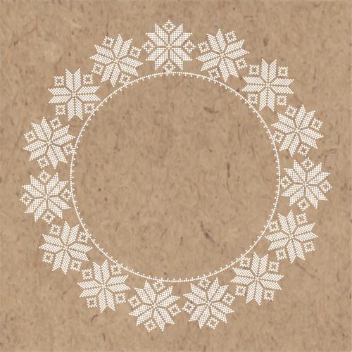 Neujahr. Vektor runde rahmen mit sternen-schneeflocken aus punkten auf kraft