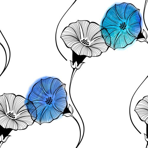Ackerwinde. Vektor Viny-Blumen, Aquarell-Fragmente auf weißem