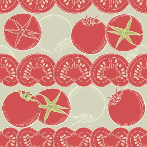Gemüse. Vektor rote Tomaten auf dem grauen
