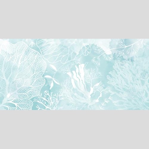 Vektorgrafik algen und korallen auf blauem aquarell