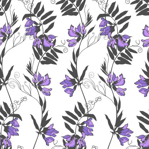 Vektorgrafik rankende pflanzen mit blüten auf weißem