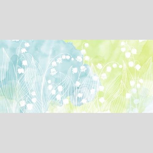 Postkarte. Vektor Lilien, weiße Silhouetten von Blumen auf Aquarell