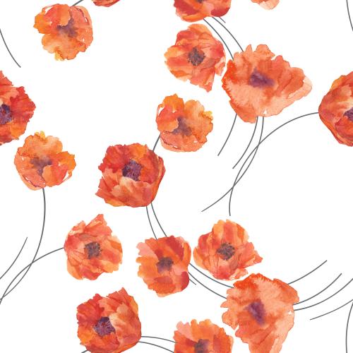 Rasterbild aquarellmohn auf weißem