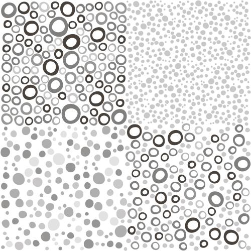 Vektorgrafik monochrom kreise und kraut auf weißem