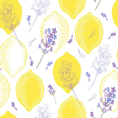 Lavendel. Vektor Lavendel Und Zitronen auf weißem