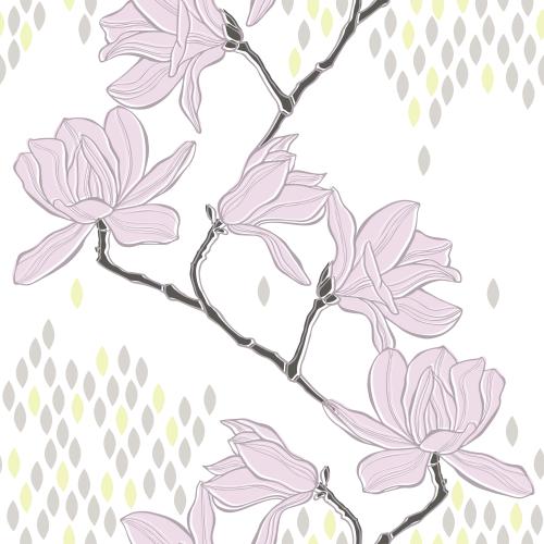 Vektorgrafik magnolie, dekorative elemente pastelltöne auf weißem