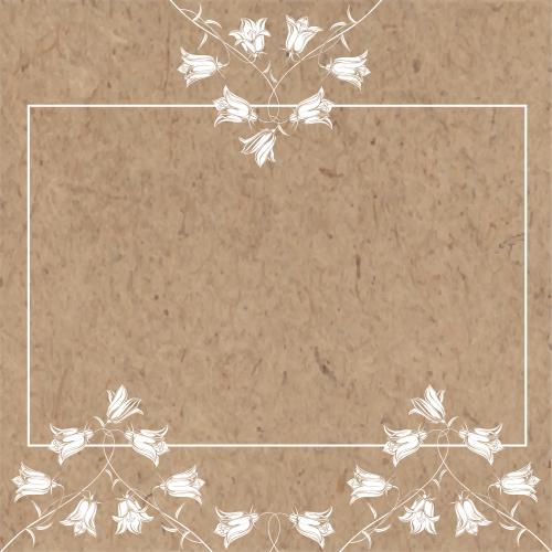Vektorgrafik rechteckiger rahmen mit glocken auf kraftpapier