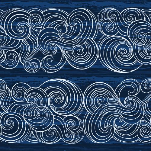 Vektorgrafik wellen auf blauem