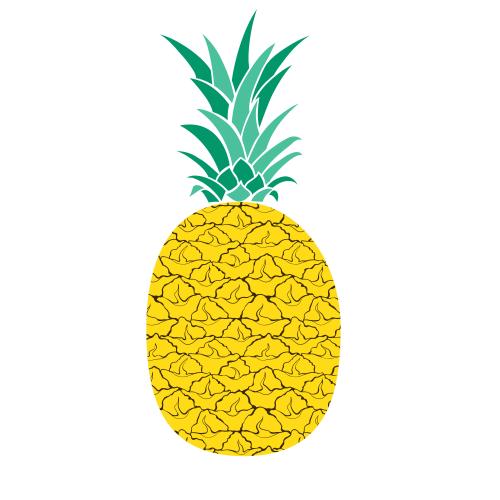 Ananas. Vektor Ananas auf weißem