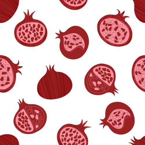 Granatapfel. Vektor gestylte Granaten auf weißem