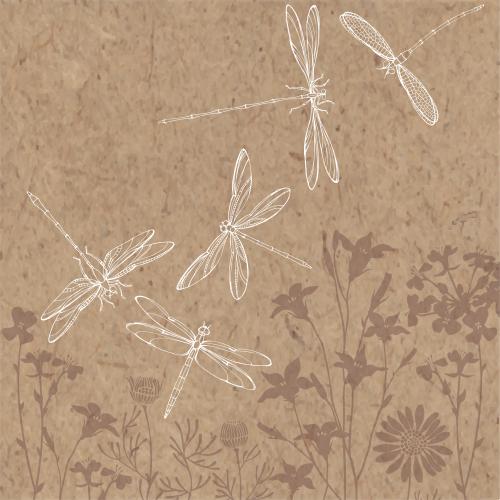 Glockenblume. Vektor Libellen, Silhouetten von Feldblumen auf Kraft