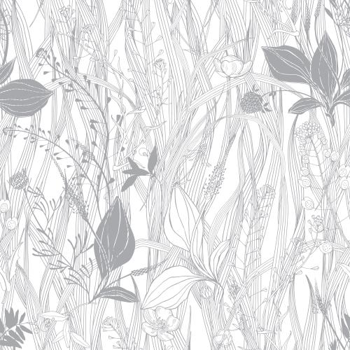 Gras. Vektor feldblumen und Kräuter, Gänseblümchen, Schafskirsche, Kuckucksblumen, Kamille, Klee auf weißem