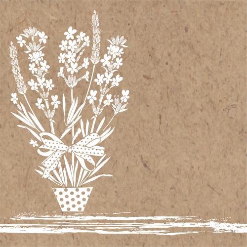 Lavendel. Vektor Lavendelbouquet Textplatz auf Kraft