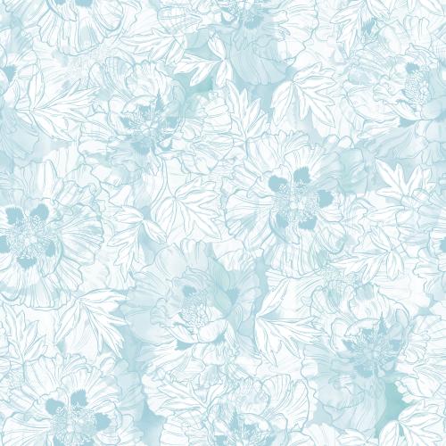 Vektorgrafik pfingstrosen blumen und blätter auf blauem aquarell