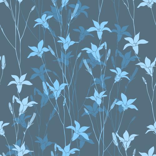 Vektorgrafik blau und blau blumen kapuzinerkresse auf grau-blauem