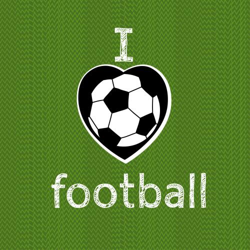 Gras. Vektor Fußball in Herzform auf grünem Rasen