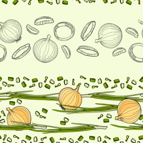 Sommer. Vektor Zwiebel und Lauch