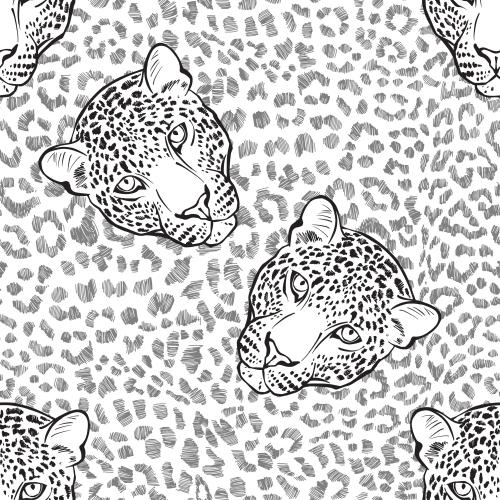 Leopard. Vektor leopardenkoepfe auf leopardartiger Textur