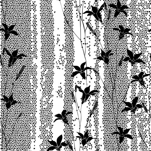 Vektorgrafik schwarze silhouetten von kolokolchiks auf mosaikartigem