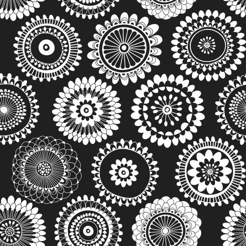 Vektorgrafik zauberhafte blumen auf schwarzem