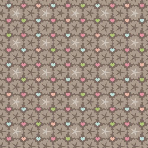 Valentinstagskarten. Vektor farbenfrohe Herzen und abstrakte Blumen in der braunen Palette