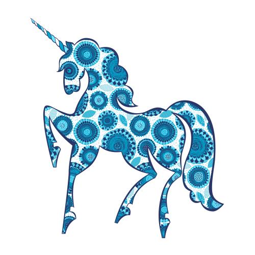 Einhorn. Vektor dekoratives Einhorn auf weißem