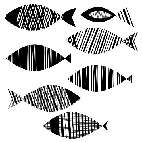 Vektorgrafik abstrakte fische auf weißem