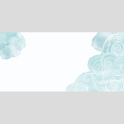 Vektorgrafik dekorative wellen, blaue aquarellfragmente, platz für text auf weißem, eckige komposition