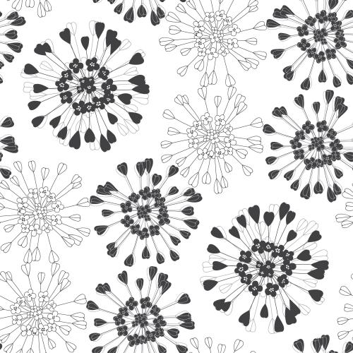 Vektorgrafik gestylte blumen, konturen und silhouetten auf weißem