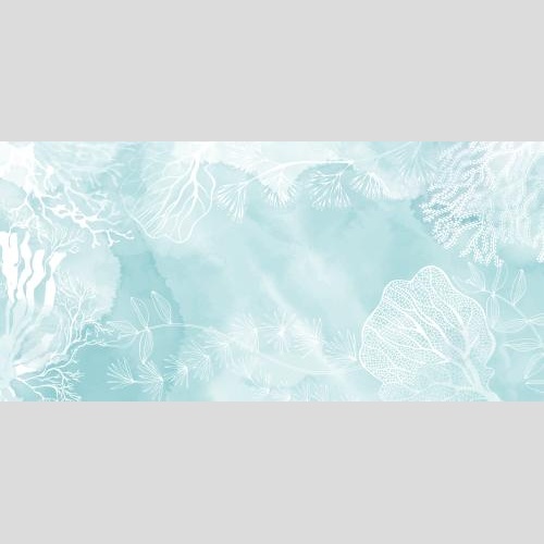 Vektorgrafik algen und korallen platz fuer text auf blauem aquarell