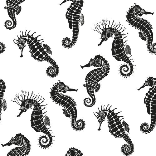 Vektorgrafik meeresschimmel schwarze silhouetten auf weißem