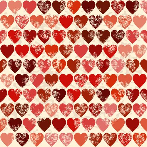 Valentinstagskarten. Vektor herzen verschiedener Rottöne auf hellem