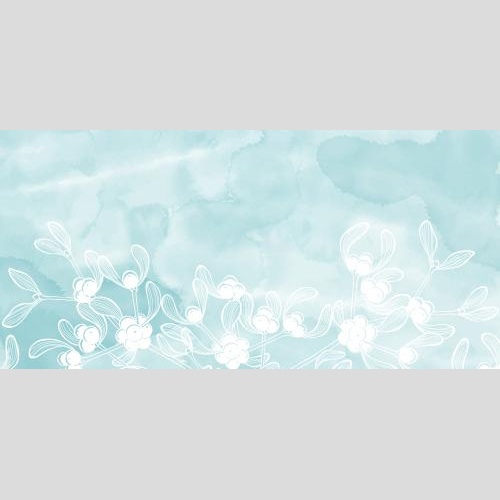 Vektorgrafik mistelzweige, platz für text auf blauem aquarell