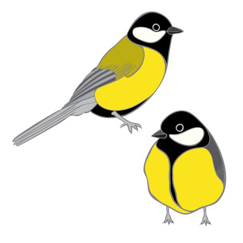 Vogel. Vektor zwei Schnägge auf weißem