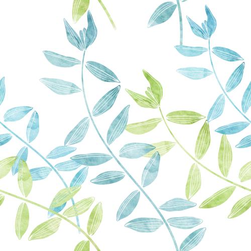 Rasterbild aquarellmeeresalgen auf weißem