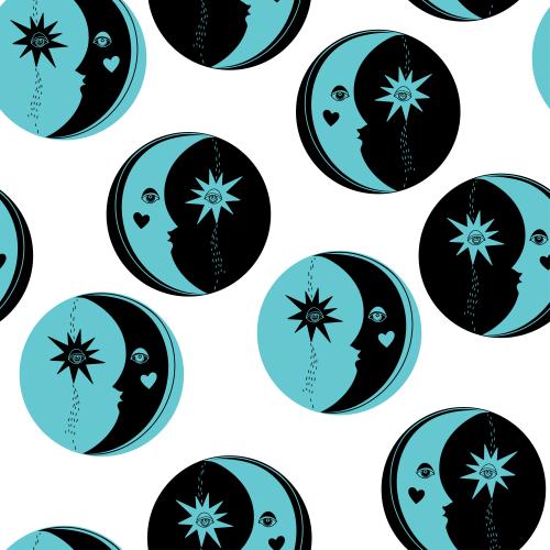 Mond. Vektor dekorativer Mond auf dem Weißen
