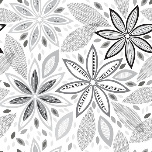 Vektorgrafik fantasievolle blumen und blätter auf weißem