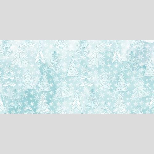 Vektorgrafik gestylte tannen, schneeflocken auf blauem aquarell