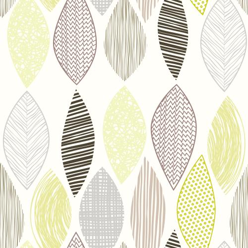 Vektorgrafik abstrakte doodle blätter in pastelltönen auf weißem