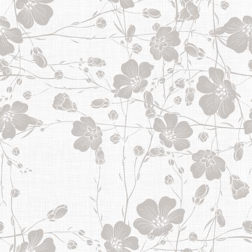 Karierte. Vektor silhouetten von Flachszweigen mit Blumen und Knospen auf kariertem