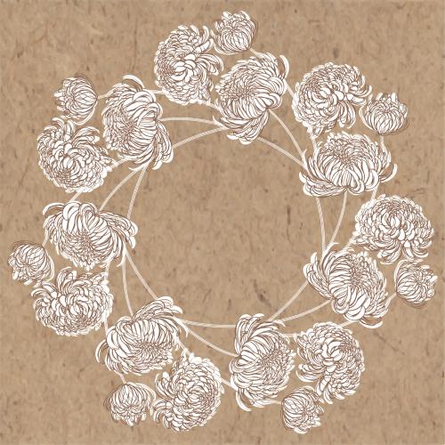 Chrysantheme. Vektor Chrysanthemum, runde Rahmen auf Kraft