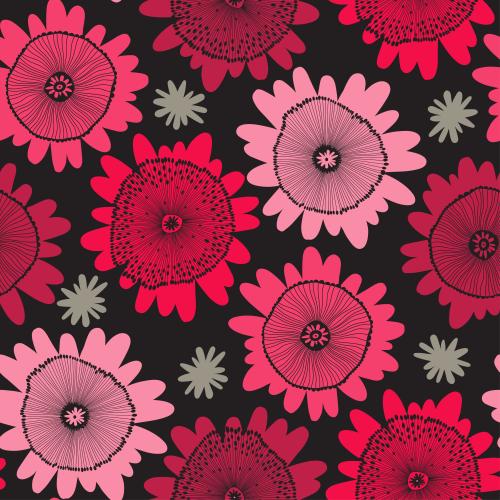 Vektorgrafik dekorative blumen auf schwarzem
